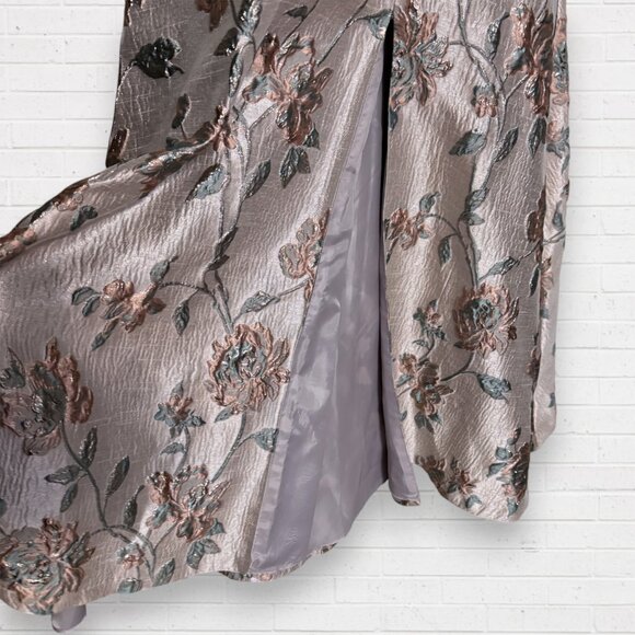 New NIGHTWAY NY Off The Shoulder Brocade 21937 Rose Ball Prom Gown Slit Formal 4 - Picture 5 of 13